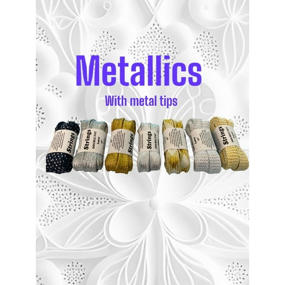 NEW Strings Shoelaces 3/4" Wide 45 Long With Metal Tips. High Quality. Fast ship (MPN:Argyle Wht/Silver 45 Silver tips;)