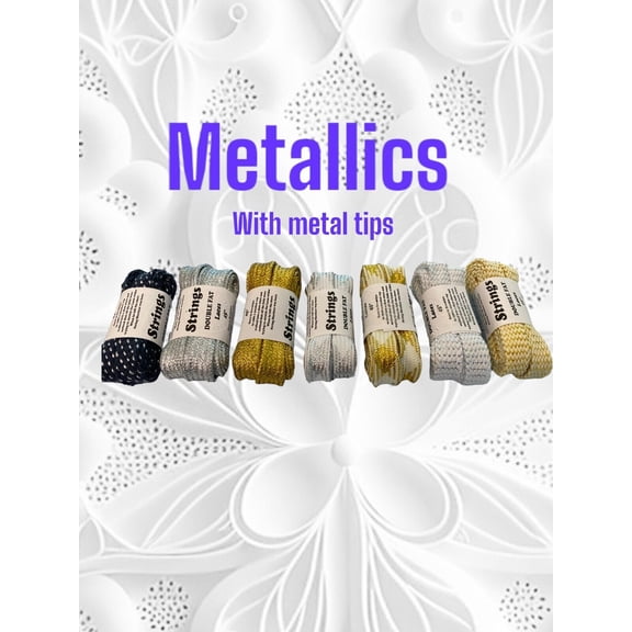 NEW Strings Shoelaces 3/4" Wide 45 Long With Metal Tips. High Quality. Fast ship (MPN:Sold Gold 45";)