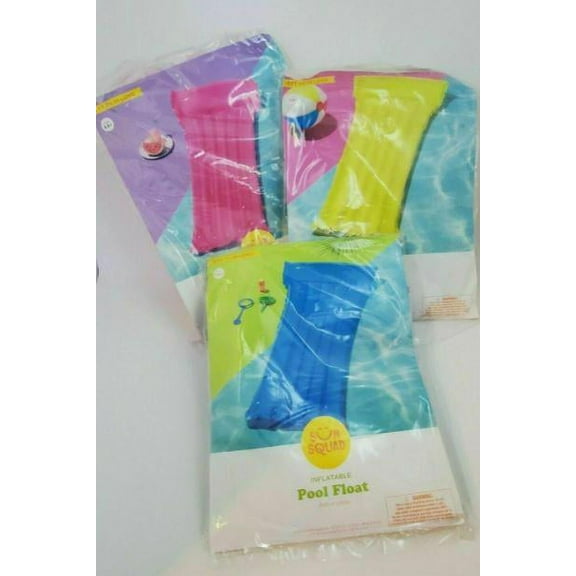 NEW Sun Squad - Inflatable Pool Float Pink,Yellow, Blue