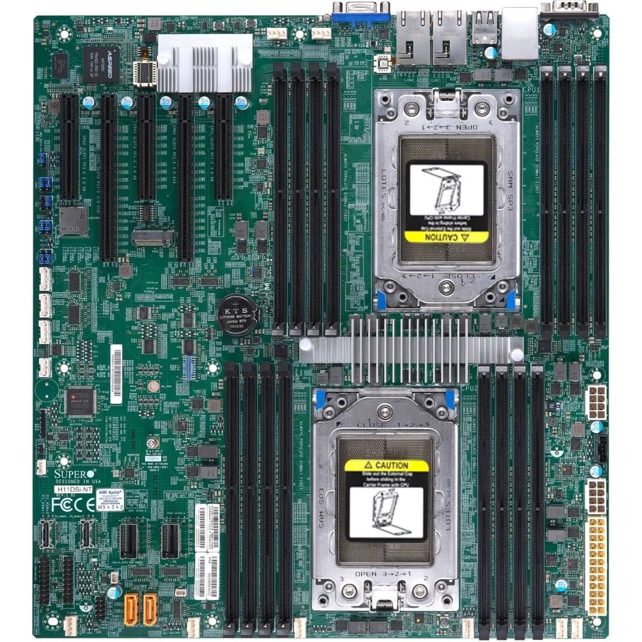 Supermicro H11DSI-NT Motherboard, Socket SP3, AMD EPYC 7001/7002, DDR4 ...