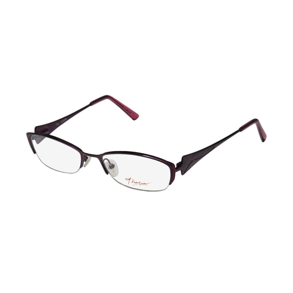 NEW THALIA ALMIRA WOMENS/LADIES DESIGNER HALF-RIM BERRY / PURPLE COLOR COMBINATION HALF-RIMLESS FRAME DEMO LENSES 48-17-130 FLEXIBLE HINGES EYEGLASSES/EYEGLASS FRAME