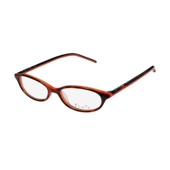 NEW THALIA ANGEL WOMENS/LADIES CAT EYE FULL-RIM TORTOISE / PEACH COLORFUL GLAMOROUS SLEEK CAT EYE FRAME DEMO LENSES 46-15-133 EYEGLASSES/EYEGLASS FRAME