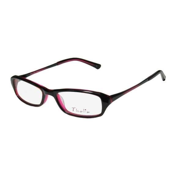 NEW THALIA AVENTURA WOMENS/LADIES DESIGNER FULL-RIM BLACK / ORANGE / RASPBERRY FAMOUS DESIGNER POPULAR SHAPE FRAME DEMO LENSES 46-16-130 FLEXIBLE HINGES EYEGLASSES/GLASSES