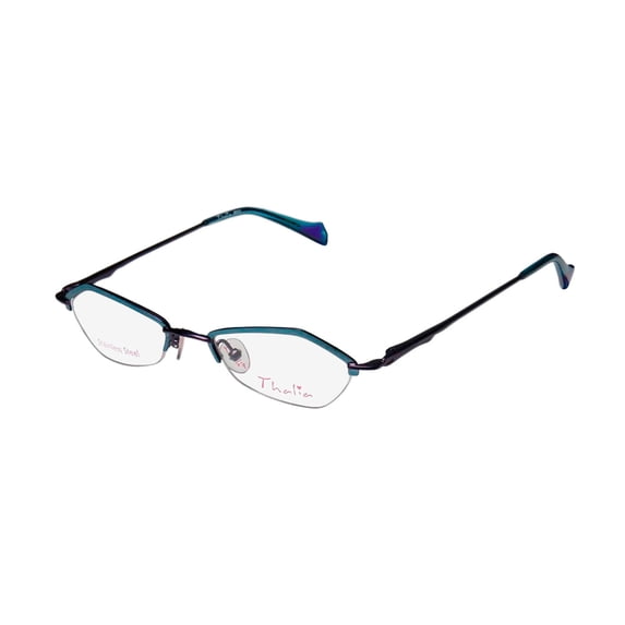 NEW THALIA BESO WOMENS/LADIES DESIGNER HALF-RIM BLUE / PURPLE CUTE DESIGN FOR YOUNG WOMEN TEENS PERFECT FOR SCHOOL FRAME DEMO LENSES 46-18-135 FLEXIBLE HINGES EYEGLASSES/EYE GLASSES