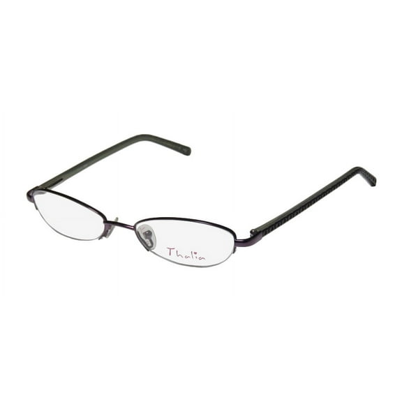 NEW THALIA CALA WOMENS/LADIES CAT EYE HALF-RIM EGGPLANT AUTHENTIC HALF-RIMLESS CAT EYE FRAME DEMO LENSES 47-17-125 FLEXIBLE HINGES EYEGLASSES/EYE GLASSES