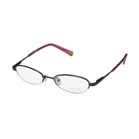 NEW THALIA CANDIDA WOMENS/LADIES DESIGNER HALF-RIM IRIS AFFORDABLE DEMO LENS CLASSY FRAME DEMO LENSES 47-17-130 FLEXIBLE HINGES EYEGLASSES/SPECTACLES