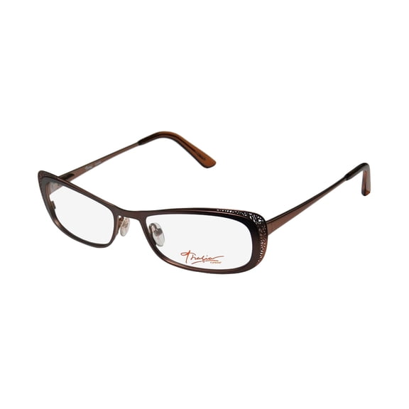 NEW THALIA CANELA WOMENS/LADIES CAT EYE FULL-RIM BROWN STUNNING CAT EYE TRENDY BUDGET FRAME DEMO LENSES 54-17-138 SPRING HINGES EYEGLASSES/SPECTACLES