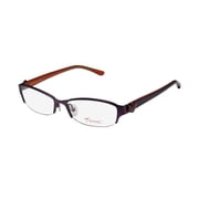 NEW THALIA CORAZONADA WOMENS/LADIES DESIGNER HALF-RIM PURPLE / AMBER SPECIAL WITH RHINESTONES FRAME DEMO LENSES 51-16-130 EYEGLASSES/EYEWEAR