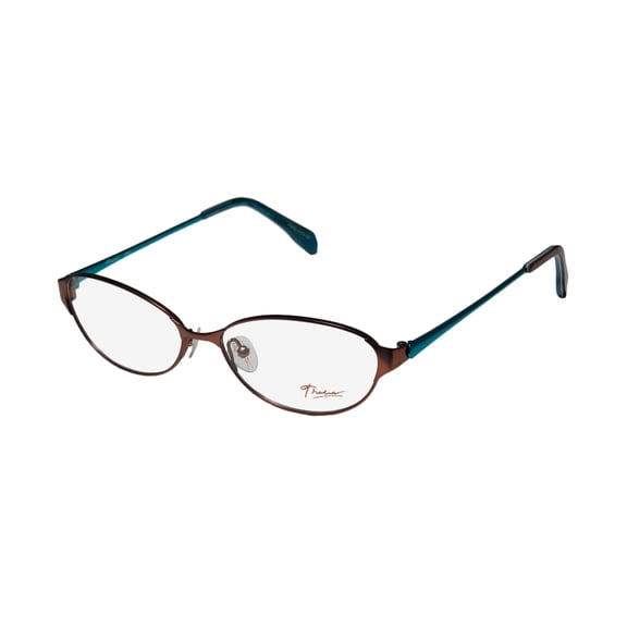 NEW THALIA IRMA WOMENS/LADIES DESIGNER FULL-RIM BROWN / TEAL BEAUTIFUL GLAMOROUS INEXPENSIVE FRAME DEMO LENSES 53-15-135 EYEGLASSES/EYEGLASS FRAME