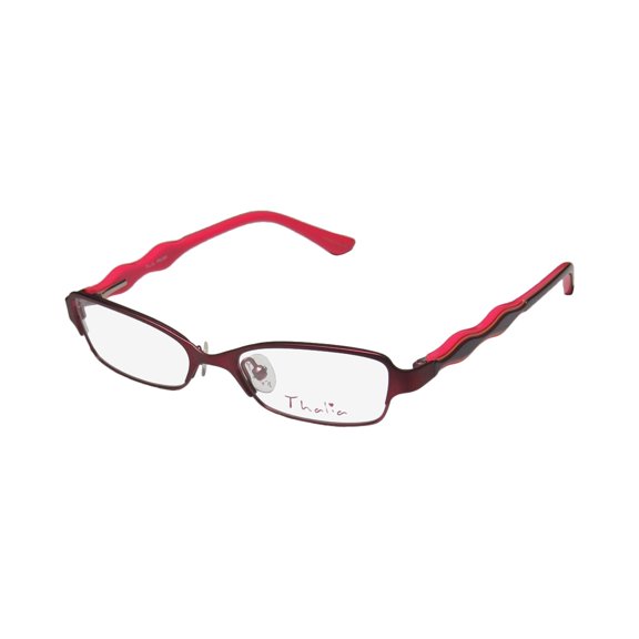 NEW THALIA PALMA WOMENS/LADIES DESIGNER FULL-RIM BURGUNDY / CORAL FABULOUS DESIGNER CONTEMPORARY FRAME DEMO LENSES 46-15-125 FLEXIBLE HINGES EYEGLASSES/GLASSES