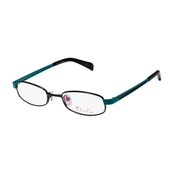 NEW THALIA PAOLA WOMENS/LADIES DESIGNER FULL-RIM BLACK / TEAL PERFECT FOR SCHOOL COLLEGE GIRLS TEENS FRAME DEMO LENSES 44-17-125 EYEGLASSES/GLASSES