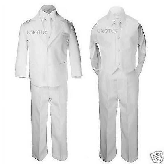 NEW TODDLER & BOY WEDDING 1ST COMMUNION PARTY FORMAL TUXEDO SUIT WHITE SZ: S-20