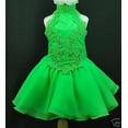 thumbnail image 1 of NEW TODDLER  GIRL PAGEANT Dance FORMAL Flower Girl SHORT DRESS  GREEN 2-4 5 6 7, 1 of 8
