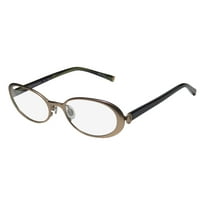 NEW TRUSSARDI 12502 WOMENS/LADIES DESIGNER FULL-RIM TITANIUM TAUPE / NAVY TRENDY TITANIUM FRAME DEMO LENSES 52-19-140 EYEGLASSES/GLASSES