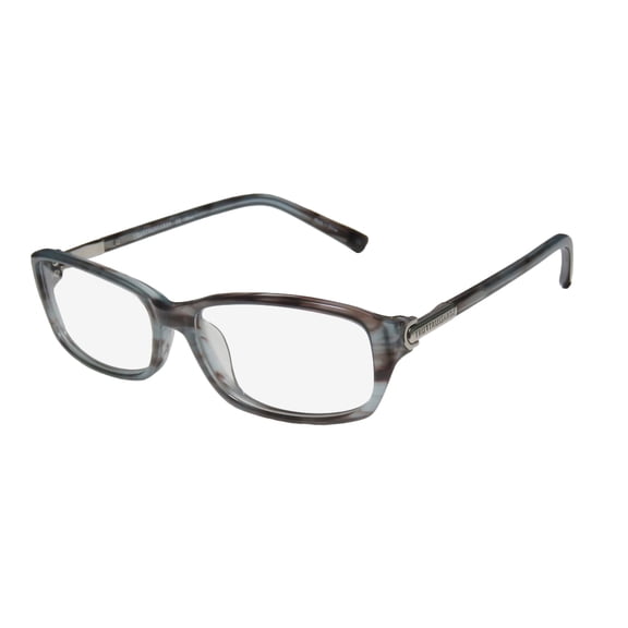 NEW TRUSSARDI 12504 WOMENS/LADIES DESIGNER FULL-RIM TRANSPARENT GRAY / TEAL EXCLUSIVE DESIGNER MODERN HIP FRAME DEMO LENSES 54-15-135 EYEGLASSES/EYEGLASS FRAME