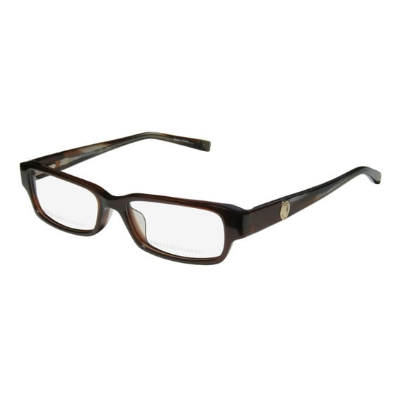 NEW TRUSSARDI 12505 WOMENS/LADIES DESIGNER FULL-RIM BROWN / TRANSPARENT WOMENS SIZE SPECTACULAR FRAME DEMO LENSES 53-16-135 SPRING HINGES EYEGLASSES/EYE GLASSES