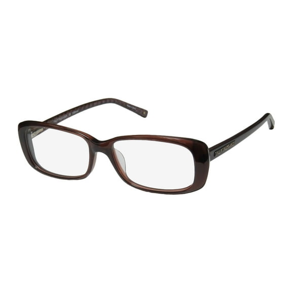 NEW TRUSSARDI 12702 WOMENS/LADIES DESIGNER FULL-RIM BROWN AUTHENTIC HAND MADE ACETATE FRAME DEMO LENSES 54-16-140 EYEGLASSES/EYE GLASSES