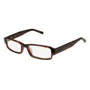 NEW TRUSSARDI 12733 MENS/WOMENS DESIGNER FULL-RIM HAVANA CLASSIC SHAPE LIGHT STYLE HOT FRAME DEMO LENSES 56-17-140 FLEXIBLE HINGES EYEGLASSES/GLASSES
