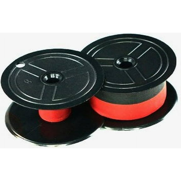 NEW TWO-SPOOL UNIVERSAL PRINTING CALCULATOR RIBBONS (C-WIND); SUPERIOR BLACK AND RED REPLACEMENT RIBBON FOR NUKOTE BR80C, PORELON PR-511, PORELON 11216, DATAPRODUCTS R3027, BR80C ((1) 3-PACK)