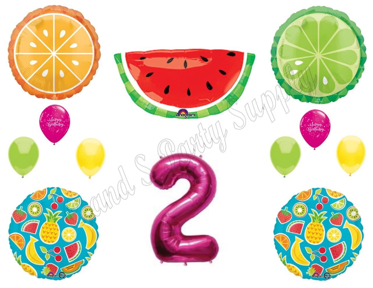 C & S PARTY SUPPLY NEW! TWO-TI FRUITY 2nd Second Birthday Party Balloons Decoration Supplies Pineapple