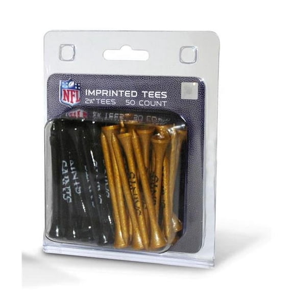 NEW Team Golf NFL New Orleans Saints Black/Gold 50 Count 2-3/4" Wood Golf Tees