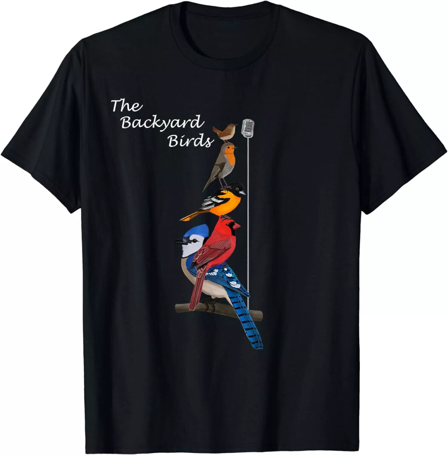NEW The Backyard Birds Blue Jay Cardinal Bird Birdwatcher TShirt