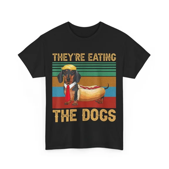 NEW Theyâ€™re Eating The Dogs 2024 Retro Funny Dachshund Weiner T-Shirt