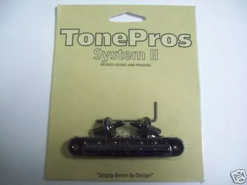 NEW - TonePros TP6-B Standard Nashville Tunematic Bridge, Small Posts - BLACK