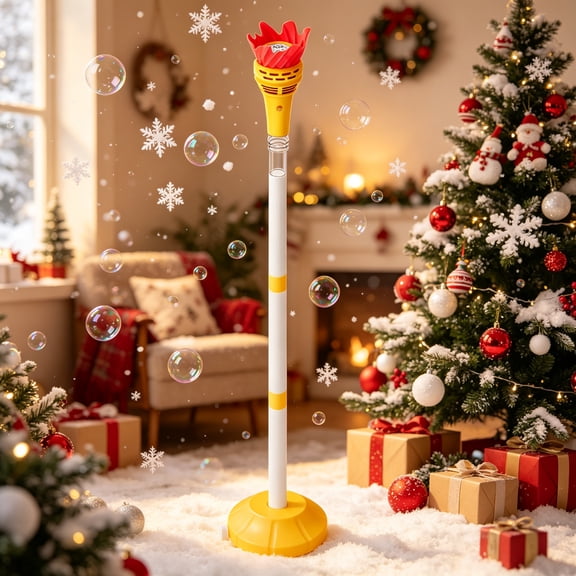 NEW Torch Bubble Machine for Kids, Rechargable Bubble Maker Bubble Toys with Light, Outdoor Automatic Standing Height Adjustable Bubble Machine, Christmas Birthday Party Gifts