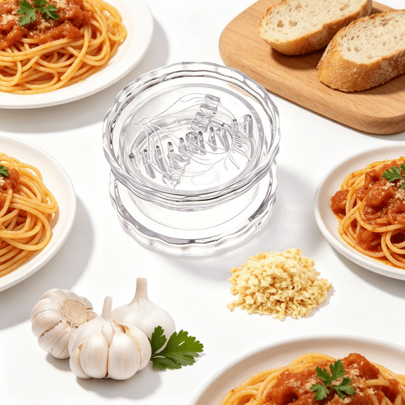 NEW Transparent Manual Garlic Twist, Twisting Garlic Box Multi-Functional Mincer & Grinder for Garlic, Onion, Ginger, Herbs, Nuts, Impact Resistant Kitchen Gadget & Home Accessory
