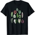 thumbnail image 1 of NEW Tropical Plant Leave Calathea Varigatea Monstera black T-Shirt, 1 of 5
