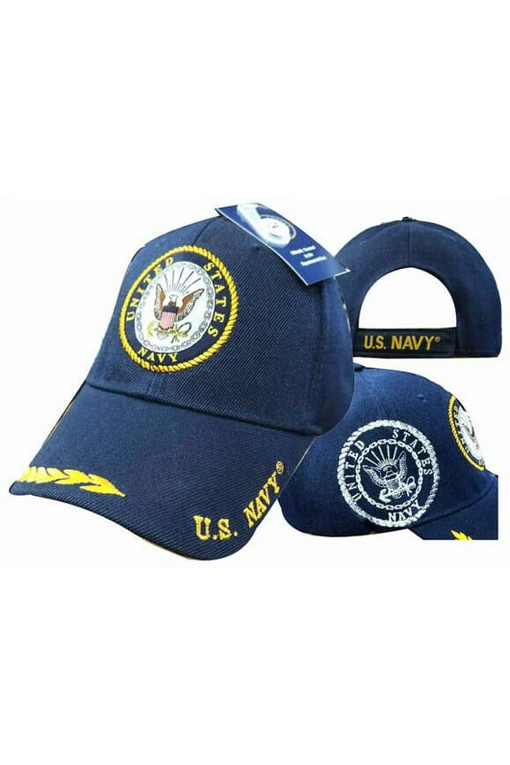 NEW! US NAVY USN ROUND SHADOW Navy Blue CAP HAT LICENSED