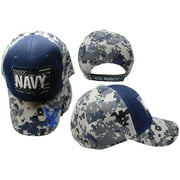 NEW! US NAVY USN USA FLAG STAR BALL CAP HAT ACU NAVY CAMO LICENSED