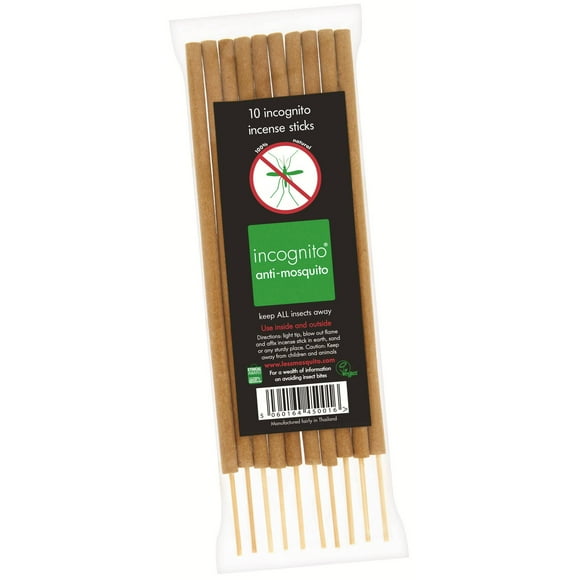 NEW TO USA - MULTI-AWARD WINNING Incognito100% All Natural DEET FREE Insect Repelling Citronella Incense Sticks 10 Pack - Each Stick burns for upto 3 hours - Check out 1500+ Positive Reviews from UK !