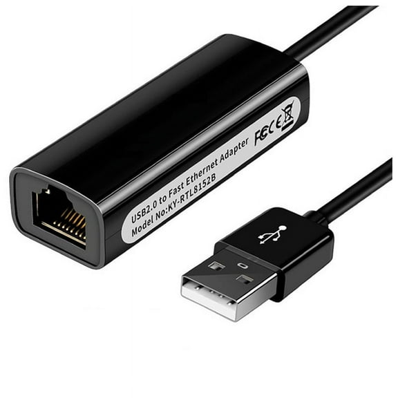 NEW USB 2.0 to RJ45 Network Card 10/100Mbps Lan Ethernet Adapter for PC Laptop Win 7 8 10 Black