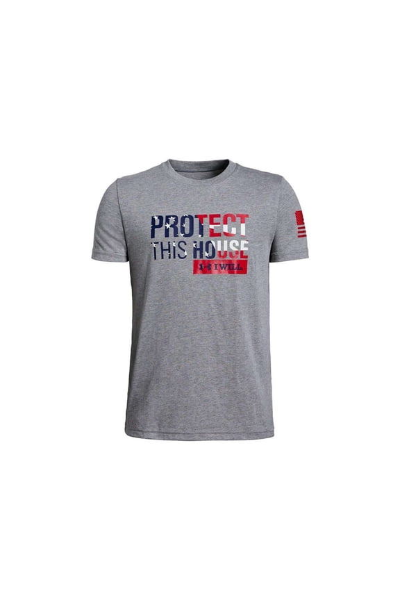 NEW Under Armour Boys UA Freedom Protect This House Short Sleeve Shirt