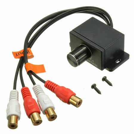 NEW! Universal Car Bass Amplifier Level Control Knob Stereo RCA Input & Output
