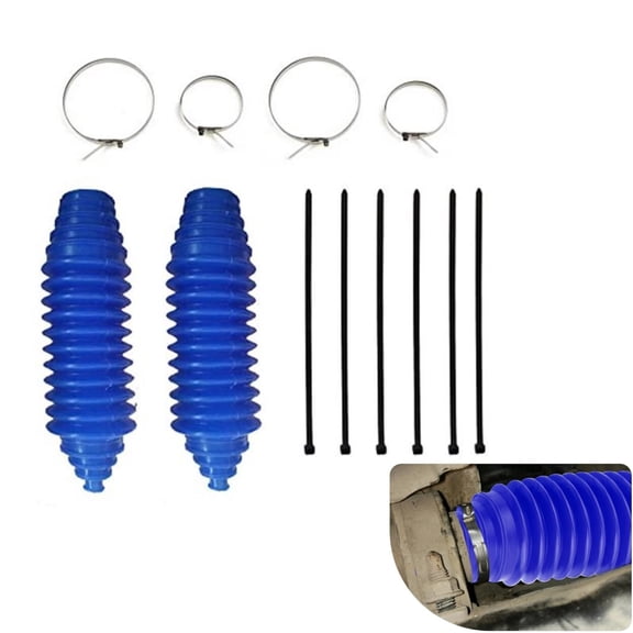 NUHUi New Universal Silicone rack and Pinion Steering Boot Pinion Boot Gaiter Kit,Silicone Inner Tie Rod Boot Car Accessories  Blue, 2-Pack, 23x6 cm