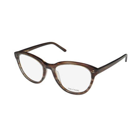 NEW VERA WANG LUXE ALEXEY WOMENS/LADIES CAT EYE FULL-RIM TABAC FRAME DEMO LENSES 52-19-140 EYEGLASSES/SPECTACLES