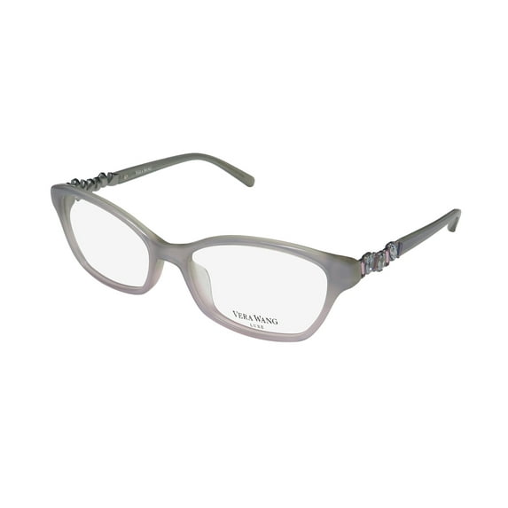 NEW VERA WANG LUXE ALRISHA WOMENS/LADIES CAT EYE FULL-RIM GREY PEARL FRAME DEMO LENSES 51-16-135 EYEGLASSES/SPECTACLES