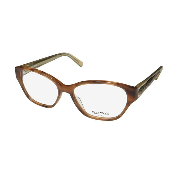 NEW VERA WANG LUXE ATEA WOMENS/LADIES CAT EYE FULL-RIM BLONDE FRAME DEMO LENSES 52-15-130 EYEGLASSES/EYE GLASSES