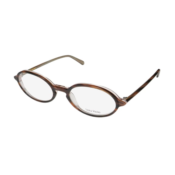 NEW VERA WANG LUXE ETAIN WOMENS/LADIES OVAL FULL-RIM HORN FRAME DEMO LENSES 49-19-140 EYEGLASSES/EYE GLASSES