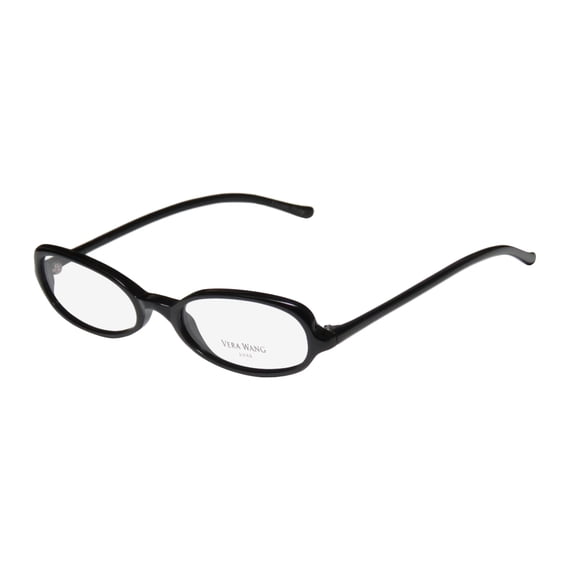 NEW VERA WANG LUXE FISSION WOMENS/LADIES DESIGNER FULL-RIM BLACK LIGHT WEIGHT CLASSIC SHAPE FRAME DEMO LENSES 47-19-135 EYEGLASSES/GLASSES