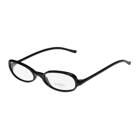 NEW VERA WANG LUXE FISSION WOMENS/LADIES DESIGNER FULL-RIM BLACK LIGHT WEIGHT CLASSIC SHAPE FRAME DEMO LENSES 47-19-135 EYEGLASSES/GLASSES