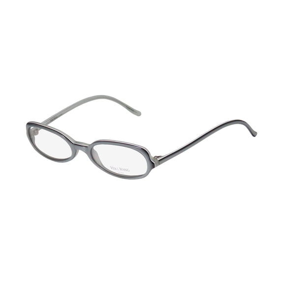 NEW VERA WANG LUXE FISSION WOMENS/LADIES DESIGNER FULL-RIM SILVER PEARL LIGHT WEIGHT CLASSIC SHAPE FRAME DEMO LENSES 47-19-135 EYEGLASSES/EYE GLASSES