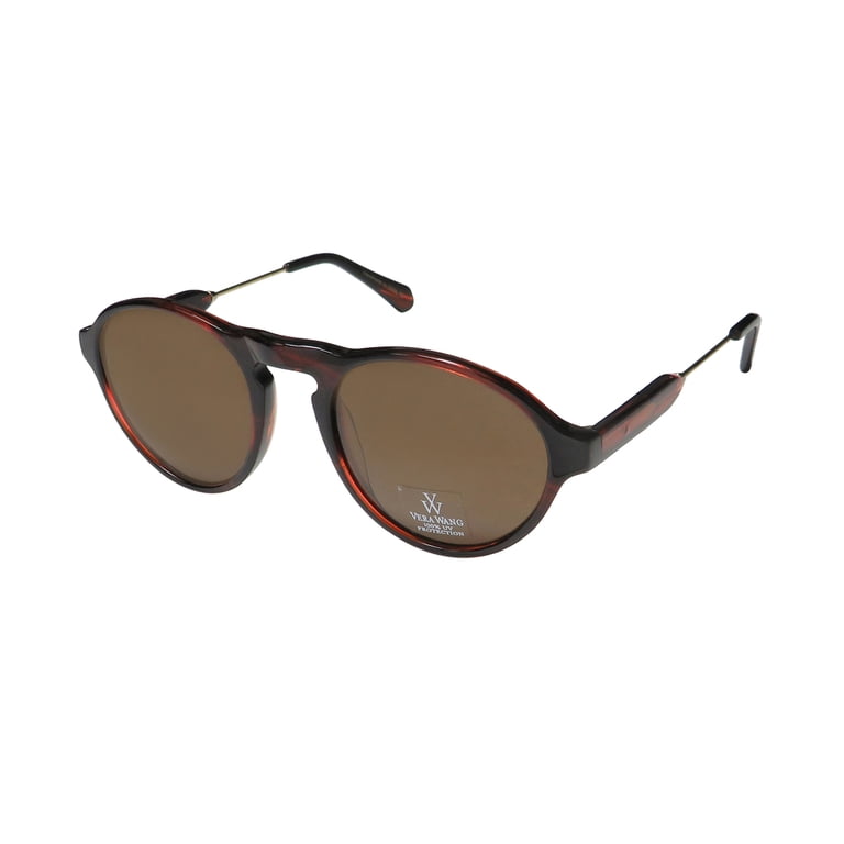 Authentic, Vera Wang Brown Tortoise Round Sunglasses Vera Wang Salvaza Sunglasses | FREE Shipping - Go-Optic.com main image 3