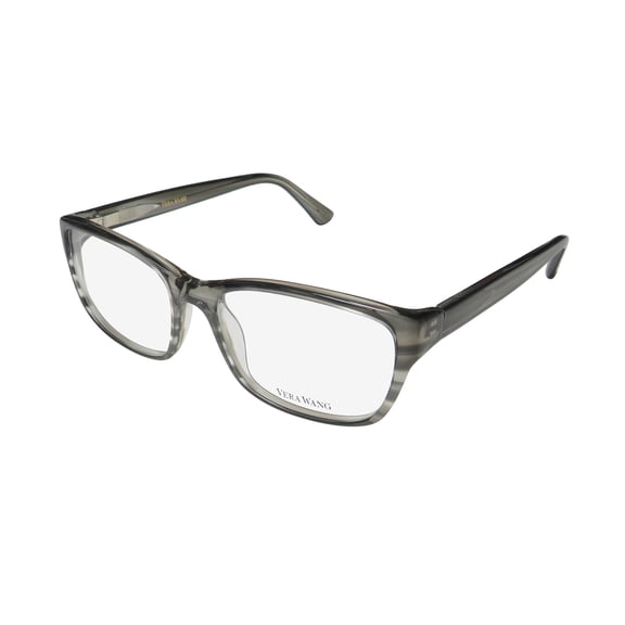 NEW VERA WANG LUXE JACQUETTE WOMENS/LADIES RECTANGULAR FULL-RIM HORN FRAME DEMO LENSES 52-16-135 SPRING HINGES EYEGLASSES/EYEWEAR