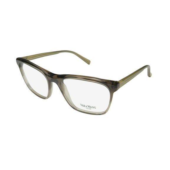 NEW VERA WANG LUXE LAURETTE WOMENS/LADIES OVERSIZED FULL-RIM BROWN CRYSTAL FRAME DEMO LENSES 53-16-135 EYEGLASSES/SPECTACLES