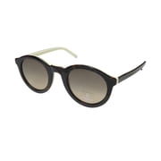 NEW VERA WANG LUXE MARIKO WOMENS/LADIES ROUND FULL-RIM 100% UVA & UVB WALNUT FRAME BLACK GRADIENT LENSES 46-25-140 SUNGLASSES/SHADES