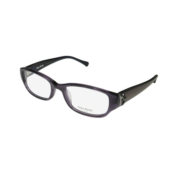 NEW VERA WANG LUXE MARINDA WOMENS/LADIES OVAL FULL-RIM AMETHYST FRAME DEMO LENSES 48-17-130 EYEGLASSES/SPECTACLES